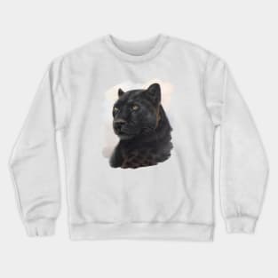 Black Leopard painting Crewneck Sweatshirt